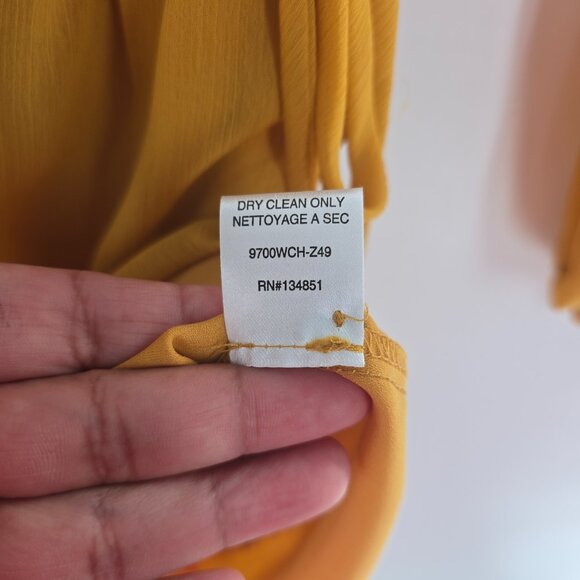 WAYF Long Sleeve Mustard Romper ruffle hem open back‎ size XS - Picture 6 of 11